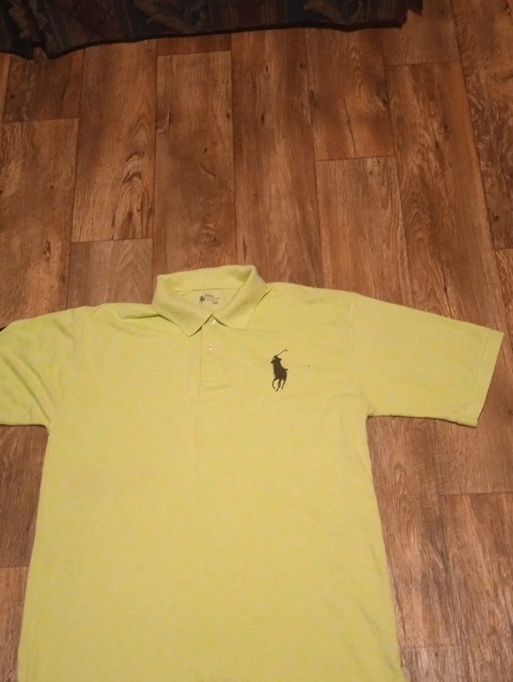 Men's Polo Ralph Lauren Big Pony 3 Lime Green Golf Collar Short Sleeve Shirt 2XL